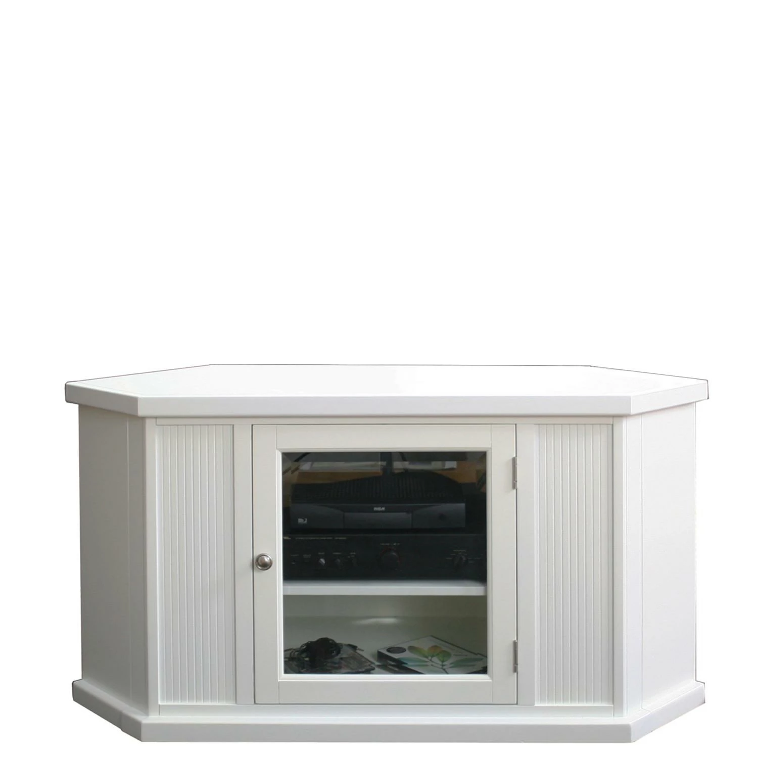 Corner TV Stand In White, 47-Inch 6 Corner TV Stand In White, 47-Inch - Image 6
