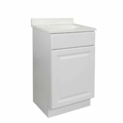 Wyndham Vanity With Cultured Marble Top In White, 19-Inch By 17-Inch