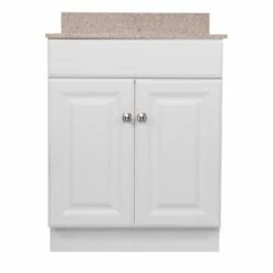 Wyndham Ready To Assemble Vanity With Golden Sand Granite Top In White, 24-Inch -US Home Sales Store wyndham 24 inch granite golden sand white vanity 5