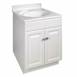 Wyndham Vanity With Cultured Marble Top In White, 25-Inch