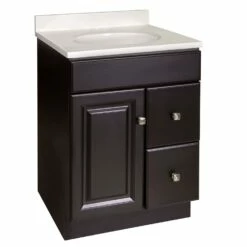 Wyndham Vanity With White Cultured Marble Top In Espresso, 25in X 19in
