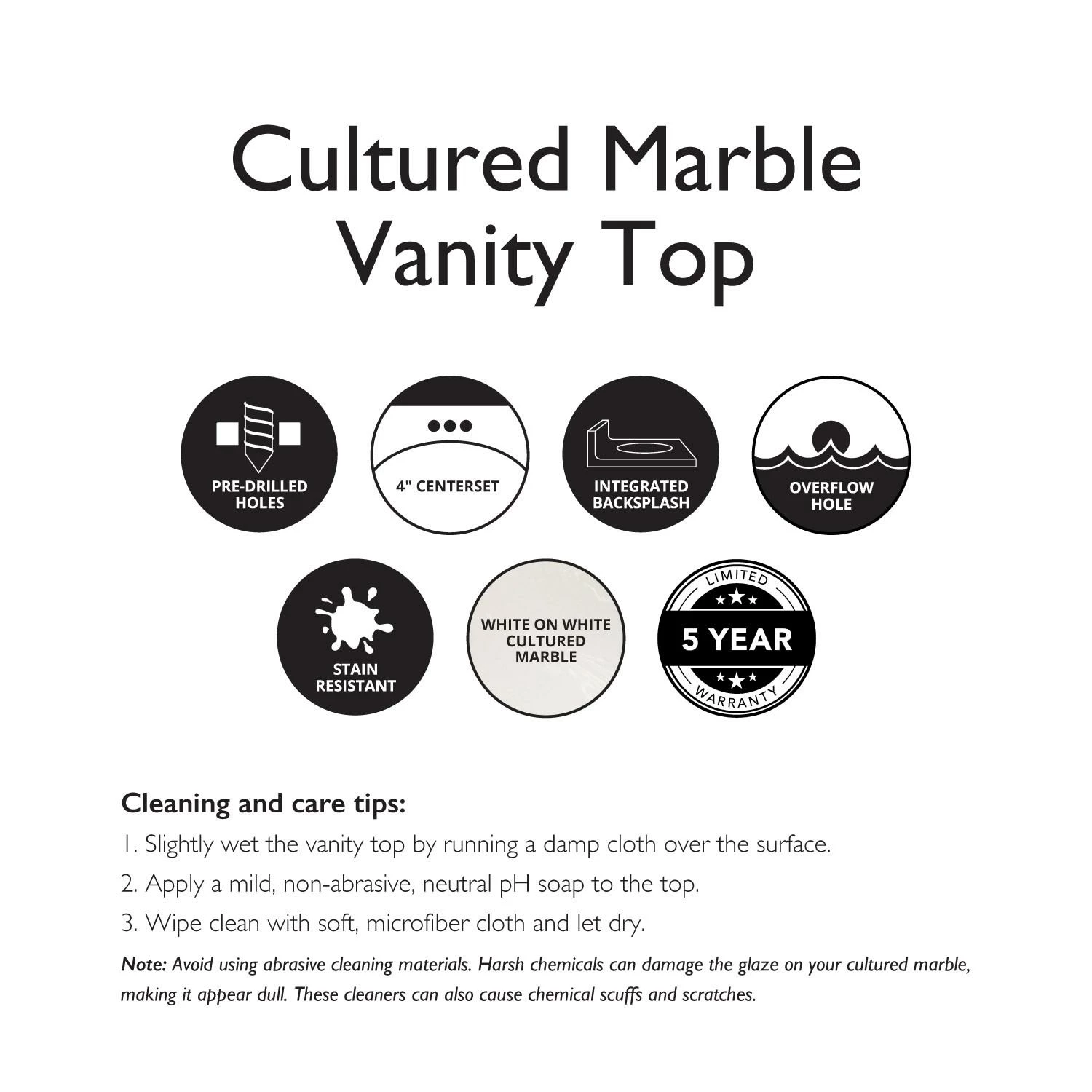 Wyndham Vanity With White Cultured Marble Top In Espresso, 25in X 19in 2 Wyndham Vanity With White Cultured Marble Top In Espresso, 25in X 19in - Image 2