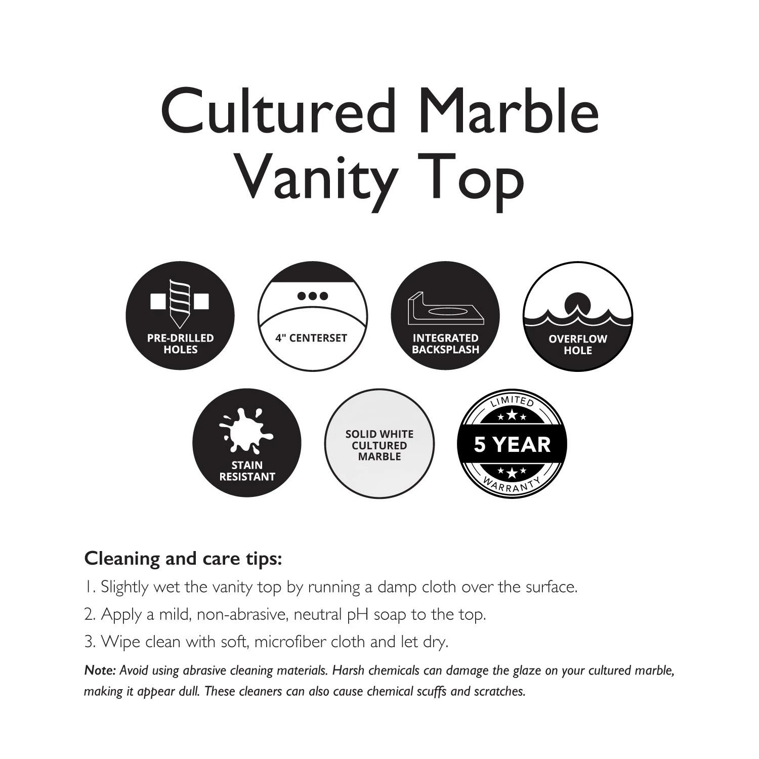 Wyndham Vanity With Solid Marble Top In White 31-in X 19-in 2 Wyndham Vanity With Solid Marble Top In White 31-in X 19-in - Image 2