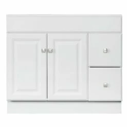 Wyndham 36-Inch 2-Drawer Vanity Without Top In White -US Home Sales Store wyndham 36 inch 2 drawer vanity without top white 6