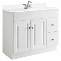 Wyndham 36-Inch 2-Drawer Vanity Without Top In White -US Home Sales Store wyndham 36 inch 2 drawer vanity without top white 7