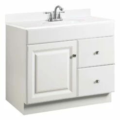 Wyndham 36-Inch Bathroom Vanity Without Top In White -US Home Sales Store wyndham 36 inch vanity white without top 5