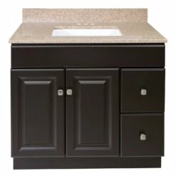 Wyndham Ready To Assemble Vanity With Golden Sand Granite Top In Espresso, 37-Inch -US Home Sales Store wyndham 37 inch golden sand espresso vanity 5