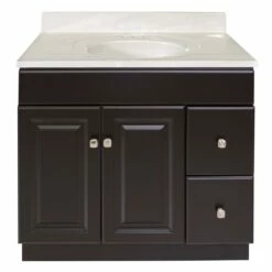 Wyndham Vanity With White Cultured Marble Top In Espresso, 37-Inch -US Home Sales Store wyndham 37 inch marble white espresso vanity 6