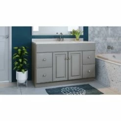 Wyndham Bath Vanity Cabinet In Gray, 48-Inches X 21-Inches -US Home Sales Store wyndham 48 inch vanity gray 3