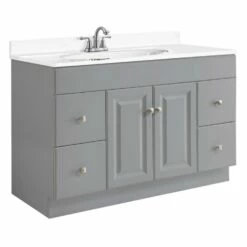 Wyndham Bath Vanity Cabinet In Gray, 48-Inches X 21-Inches -US Home Sales Store wyndham 48 inch vanity gray 6