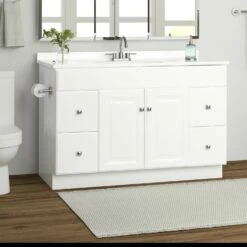 Wyndham 48-Inch Bathroom Vanity Without Top In White -US Home Sales Store wyndham 48 inch vanity without top 4