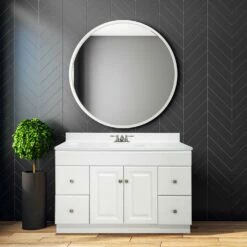 Wyndham 48-Inch Bathroom Vanity Without Top In White -US Home Sales Store wyndham 48 inch vanity without top 5