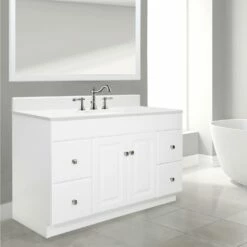 Wyndham 48-Inch Bathroom Vanity Without Top In White -US Home Sales Store wyndham 48 inch vanity without top 9