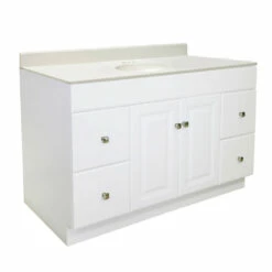 Wyndham Vanity With Cultured Marble Top In White, 49-Inch